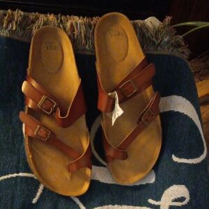 new Time and Tru Brown Sandals